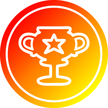 Kupa kabı dairesel simgesi, sıcak gradyan bir insan tarafından çizilmiş.