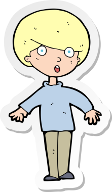 Bir insan tarafından çizilmiş bir karikatür çıkartması.