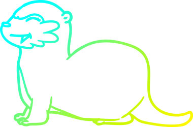 Bir insan tarafından çizilmiş gülen su samuru çizgi filmi.