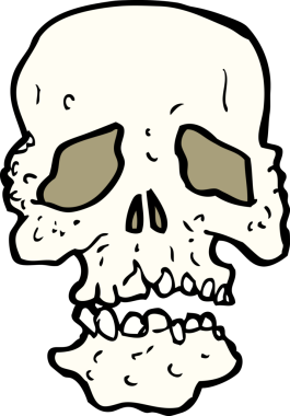 Bir insan tarafından çizilmiş kafatası.