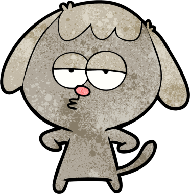 Bir insan tarafından çizilmiş, sıkılmış bir köpek.