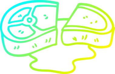 Bir insan tarafından çizilmiş iyi pişmiş etin soğuk gradyan çizimi