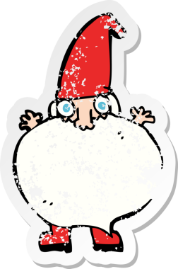 Bir insan tarafından çizilmiş küçük bir Noel Baba çizgi filminin gerilimli yapıştırması.