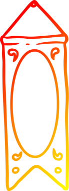 Bir insan tarafından çizilmiş bir kraliyet bayrağının sıcak eğimli çizgisi.