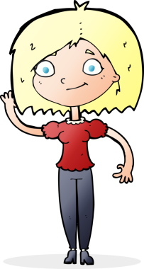 Bir insan tarafından çizilmiş karikatür kadın.