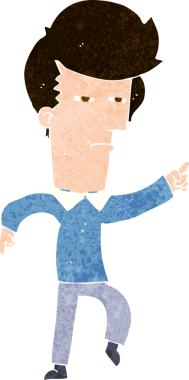 Bir insan tarafından çizilen karikatür adam.