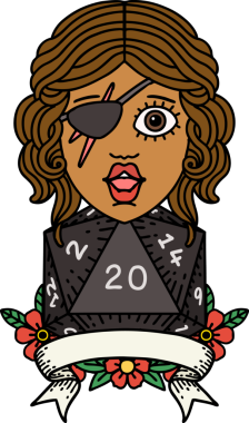 Retro Dövme Tarzı Bir insan tarafından çizilmiş 20 zarlı düzenbaz insan