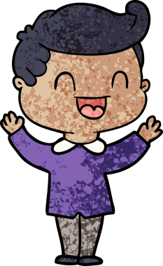 Bir insan tarafından çizilmiş mutlu bir adam.