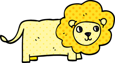 Bir insan tarafından çizilmiş karalama aslanı.