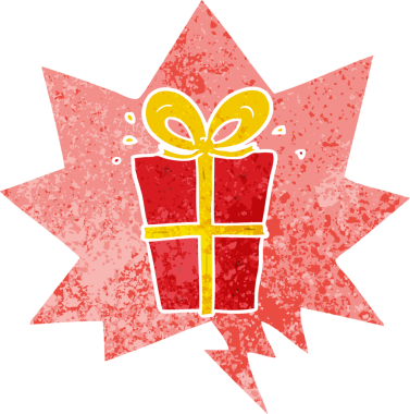 Bir insan tarafından çizilmiş grunge ile konuşma baloncuğu ile paketlenmiş karikatür sıkıntılı retro stili