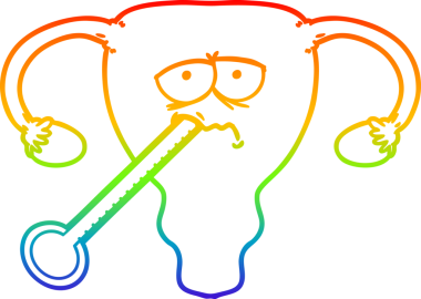 gökkuşağı gradyan çizgi çizimi bir insan tarafından zayıf rahim çizimi