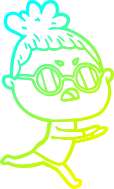 Bir insan tarafından çizilmiş bir çizgi filmin soğuk gradyan çizimi.