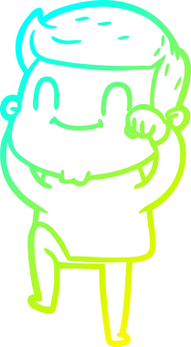 Bir insan tarafından çizilmiş karikatür cana yakın bir adamın çizimi.