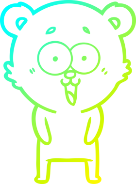 Bir insan tarafından çizilmiş gülen oyuncak ayı çizgi filmi.