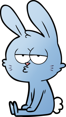 Bir insan tarafından çizilmiş şirin çizgi film tavşanı.