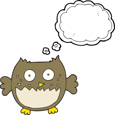 Bir insan tarafından çizilmiş serbest çizim baloncuk baykuş.