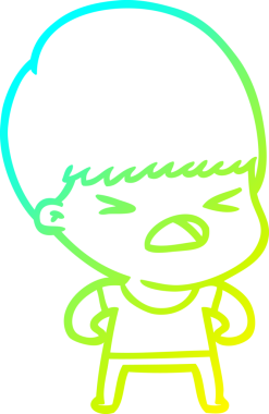 Bir insan tarafından çizilen bir çizgi filmin soğuk gradyan çizimi.