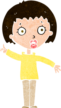 Çizgi filmdeki kadın, bir insan tarafından çizilen noktayı anlatıyor.