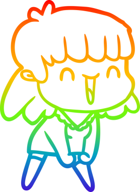 gökkuşağı gradyan çizimi bir insan tarafından çizilmiş bir karikatür kadın