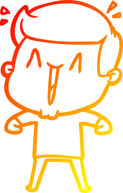 Bir insan tarafından çizilmiş, heyecanlı bir çizgi film çizimi.