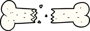 Bir insan tarafından çizilmiş kırık kemik karikatürü.