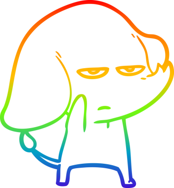 gökkuşağı gradyan çizimi bir insan tarafından çizilmiş bir karikatür fili