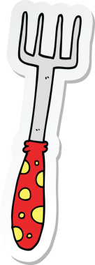 Bir insan tarafından çizilmiş bir karikatür çatalının çıkartması.