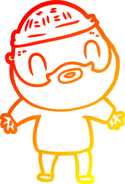 Bir insan tarafından çizilmiş sakallı bir adamın sıcak çizgi çizimi.