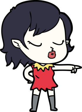 Bir insan tarafından çizilmiş şirin vampir kız çizgi filmi.