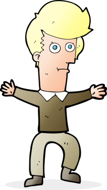 Çizgi film bir insan tarafından çizilmiş ürkmüş bir adam