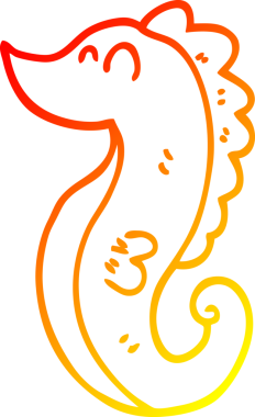 Bir insan tarafından çizilmiş karikatür deniz atı çizimi.