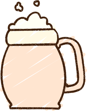 Bir insan tarafından çizilmiş bir kupa bira tebeşiri