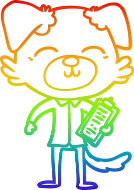 gökkuşağı gradyan çizgi çizimi bir insan tarafından çizilmiş bir köpek yöneticisi