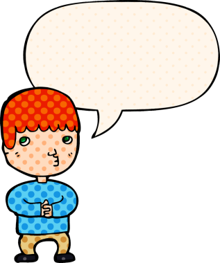 Çizgi roman tarzında bir insan tarafından çizilmiş konuşma baloncuğuyla düşünen çizgi film adamı.