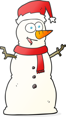 Bir insan tarafından çizilmiş serbest çizim kardan adam.