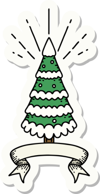 Bir insan tarafından çizilmiş çam ağacının dövmesi.