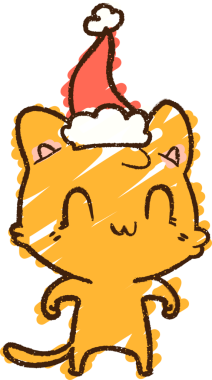 Bir insan tarafından çizilen Noel Kedisi Tebeşiri