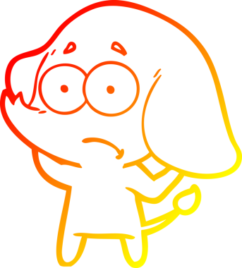 Bir insan tarafından çizilmiş, belirsiz bir filin sıcak çizgi çizimi.