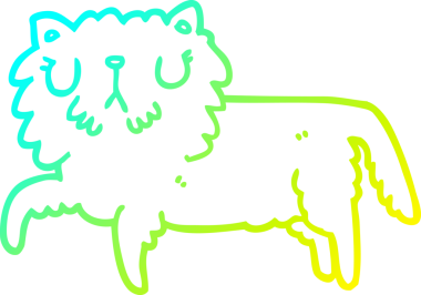 Bir insan tarafından çizilen çizgi film kedisinin soğuk gradyan çizgisi.