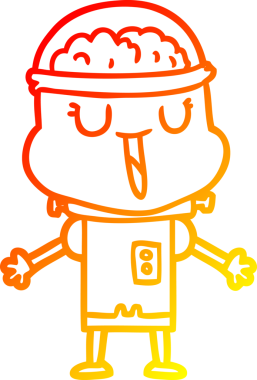 Bir insan tarafından çizilmiş mutlu bir çizgi robot çizimi