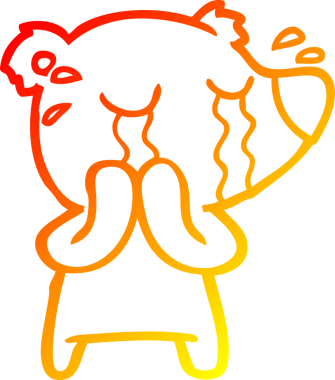 Bir insan tarafından çizilmiş ağlayan kutup ayısının sıcak çizgi çizimi