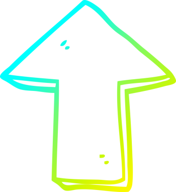 Soğuk gradyan çizgi çizimi bir insan tarafından çizilmiş bir oku işaret ediyor.