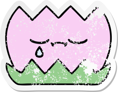 Bir insan tarafından çizilmiş tatlı bir nilüfer çiçeğinin sıkıntılı çıkartması.