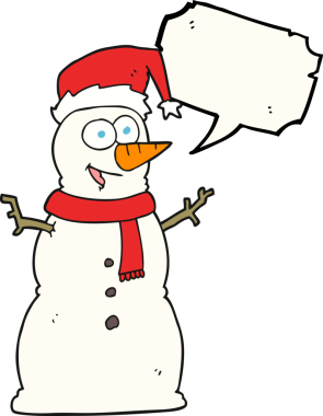 Bir insan tarafından çizilmiş serbest konuşma balonu kardan adam.