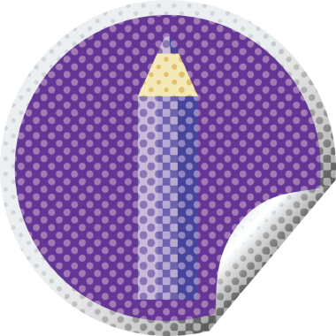 bir insan tarafından çizilmiş mor renkli kalem grafik vektör çizim dairesel etiketi