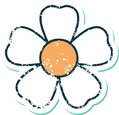 Bir insan tarafından çizilmiş bir çiçeğin sembolik dövmesi.