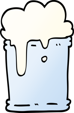 vektör gradyan çizim karikatür köpüklü içecek bir insan tarafından çizildi