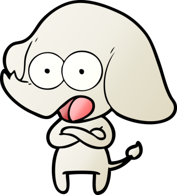 Bir insan tarafından çizilmiş şirin bir fil.