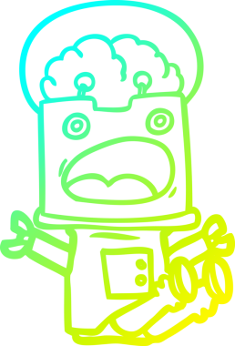 Bir insan tarafından çizilmiş soğuk gradyan robot çizimi