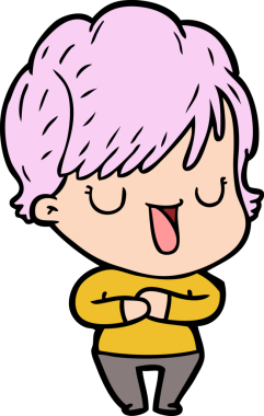 Bir insan tarafından çizilmiş bir karikatür kadın konuşuyor.